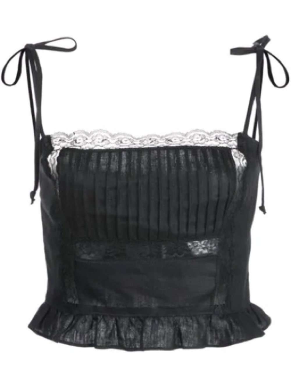 Reformation Mason Crop Top in Black